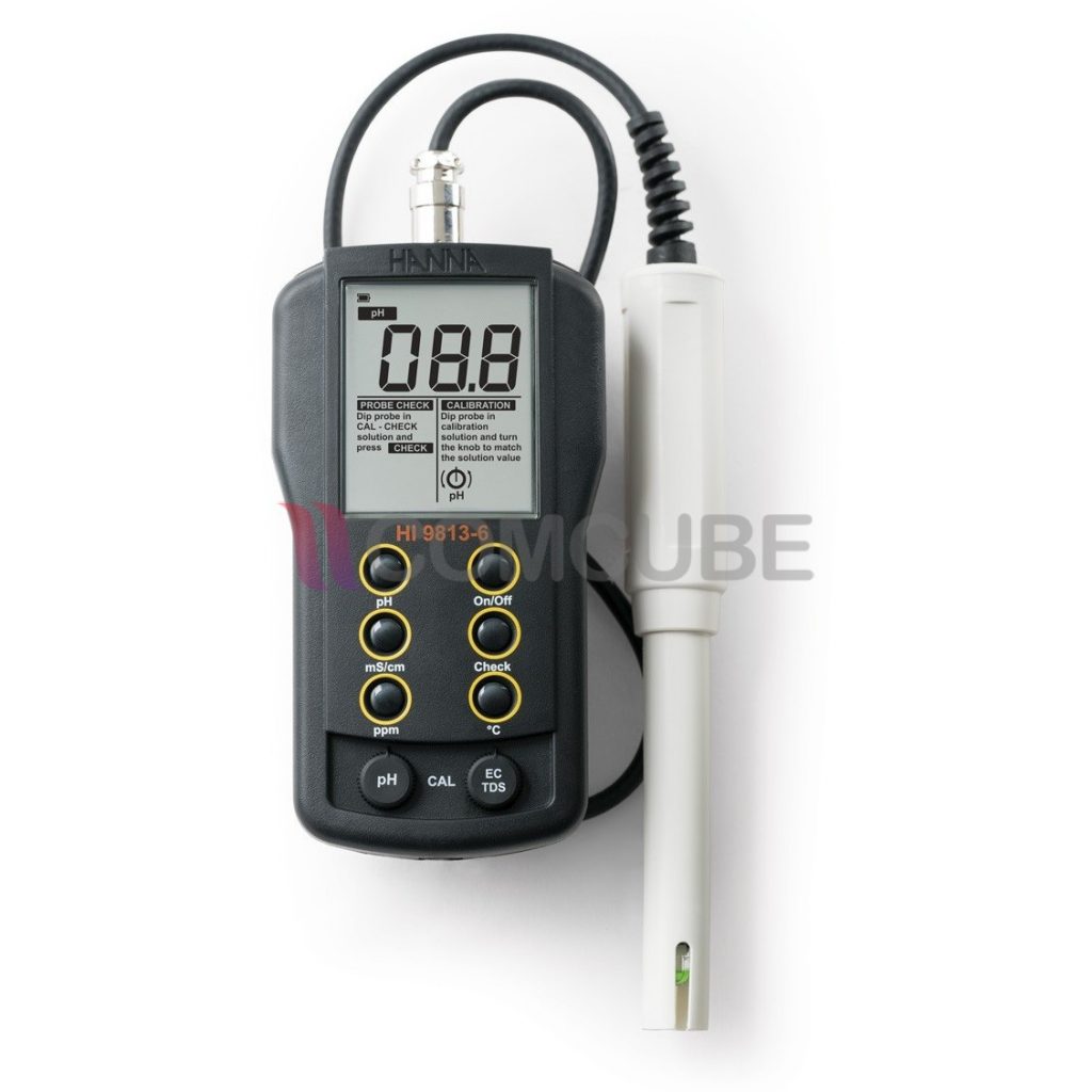 PH Meter/Conductivity/TDS/อุณหภูมิ HANNA HI9813-61 แบบพกพา